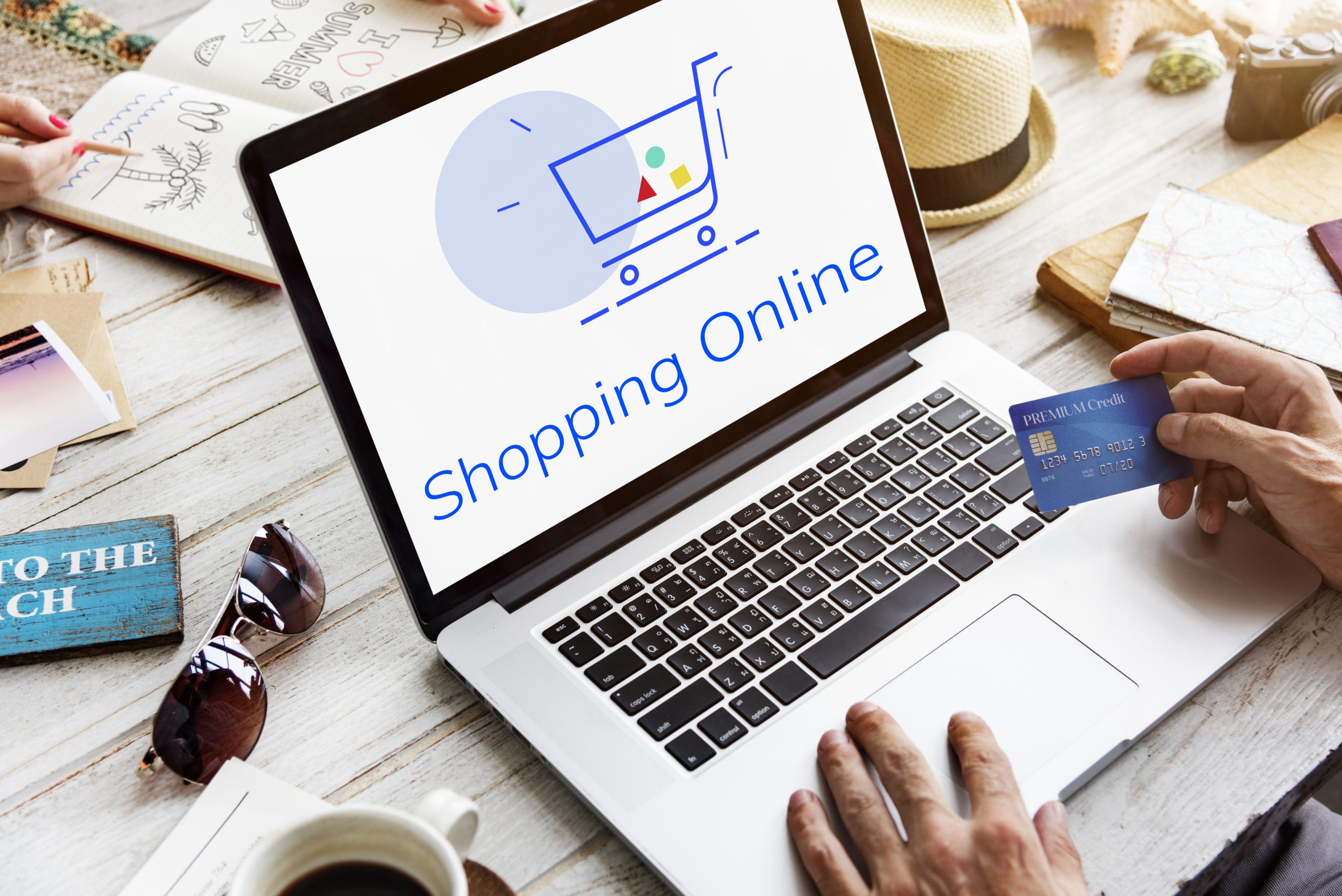 showing cart trolley shopping online sign graphic